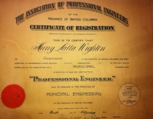 Harry's Engineer certificate