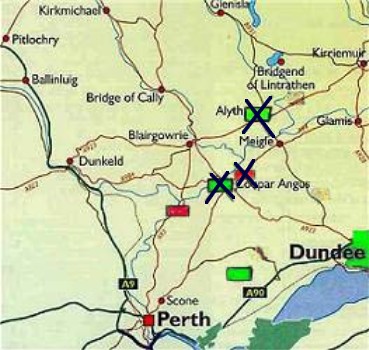 Wighton population centers in Angus and Perth