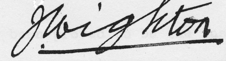 John Murray Wighton's signature.