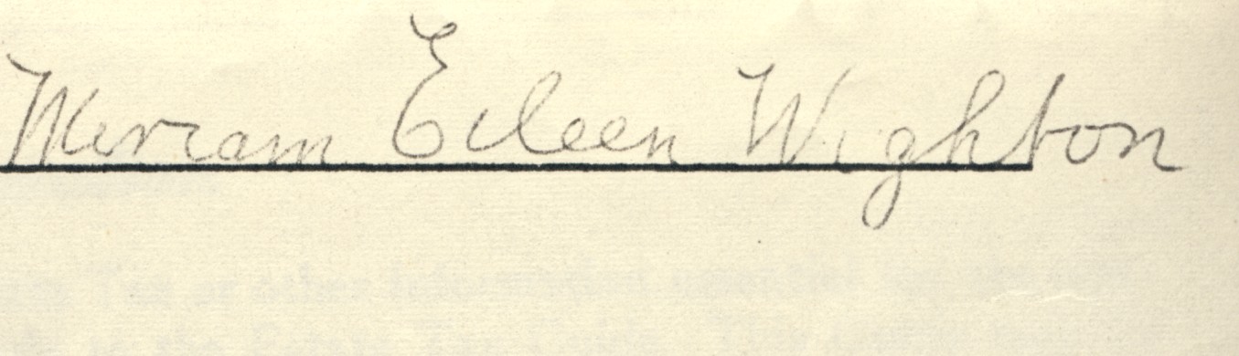 Miriam Eileen Wighton's signature.