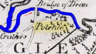 A close up look at a map of Potento