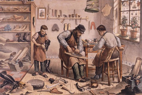 A shoemaker and his apprentice