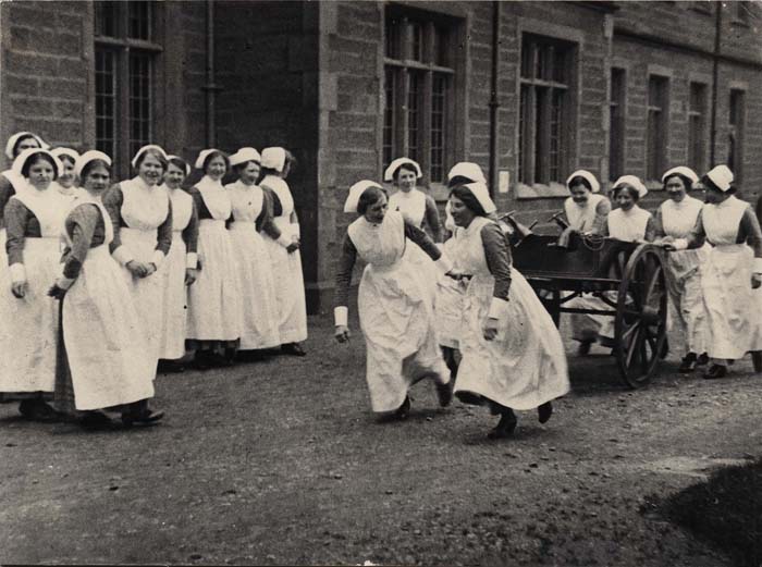 Nurses in a fire drill